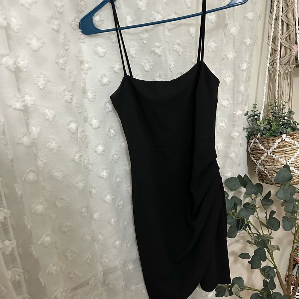 HOCO DRESS-Blue Blush Black Mini Dress